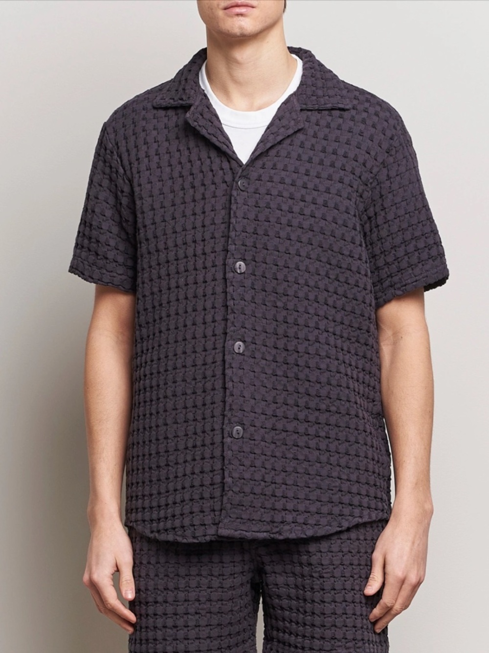 OAS Nearly Black Cuba Waffle Shirt